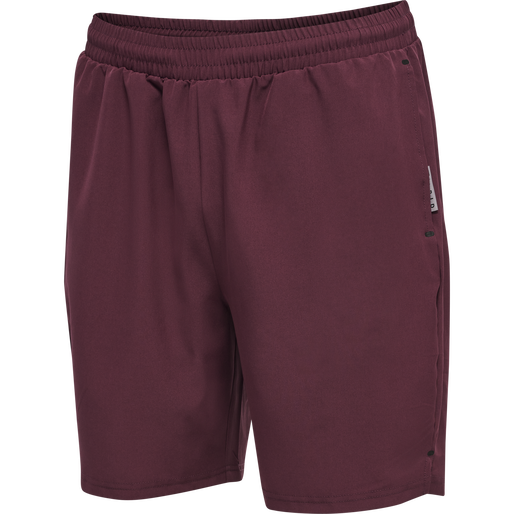 hmlMOVE GRID WOVEN SHORTS, GRAPE WINE, packshot