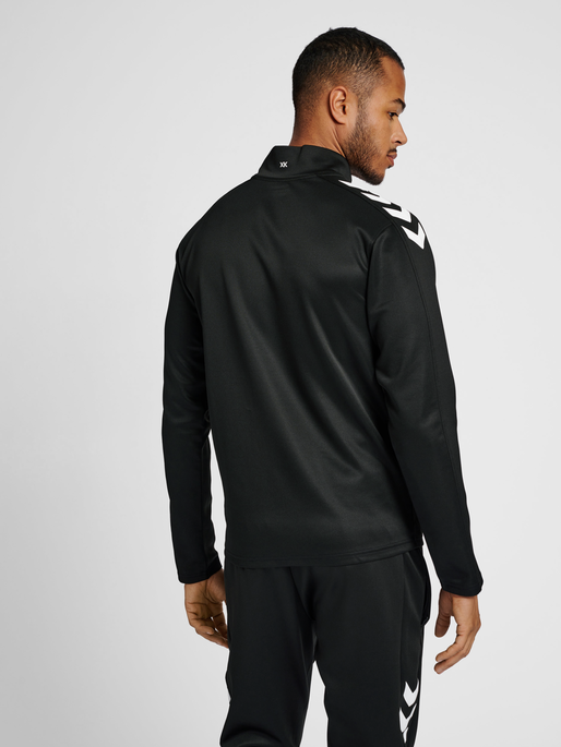 hmlCORE XK POLY ZIP SWEAT, BLACK, model