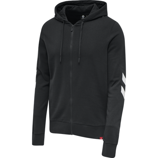 hmlLEGACY ZIP HOODIE PLUS, BLACK, packshot
