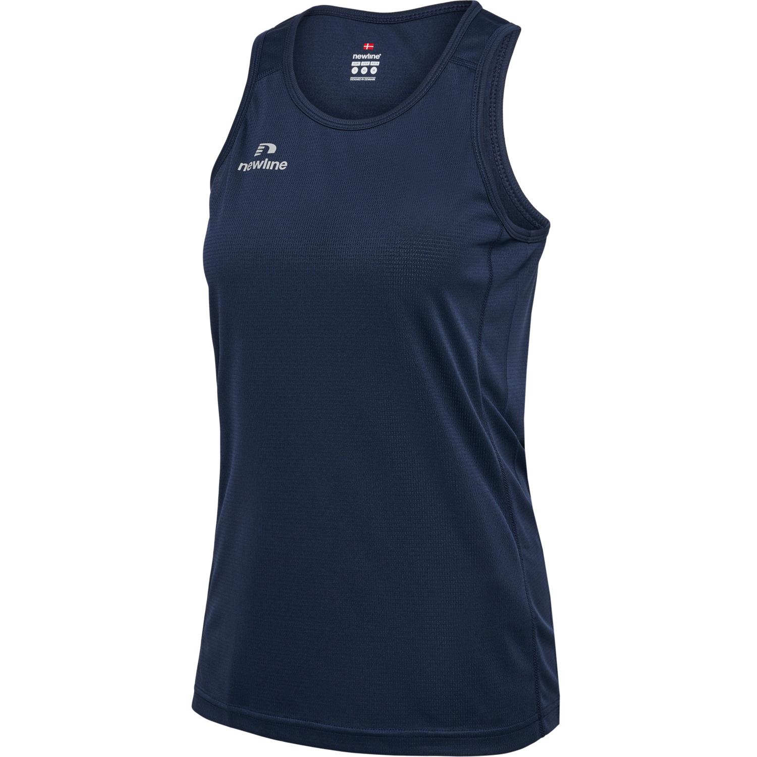 WOMEN'S ATHLETIC RUNNING SINGLET, BLACK IRIS, packshot