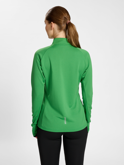 nwlPHOENIX 1/2 ZIP L/S WOMAN, MEDIUM GREEN, model