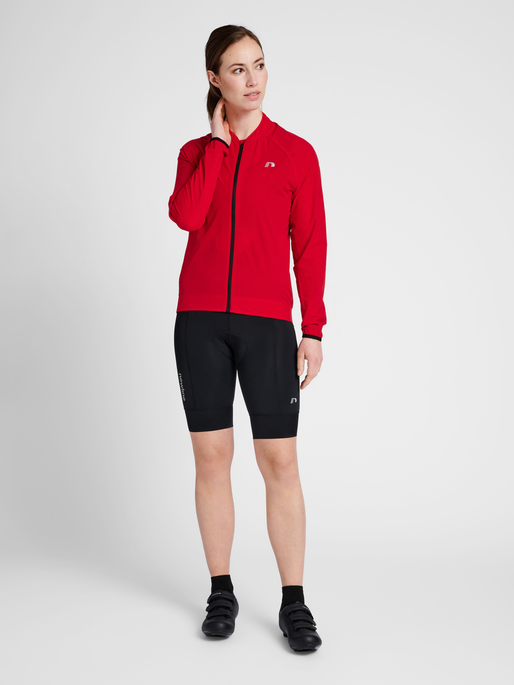 WOMENS CORE BIKE JACKET, TANGO RED, model