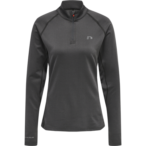 WOMEN 1/2 ZIP L/S, FORGED IRON MELANGE, packshot
