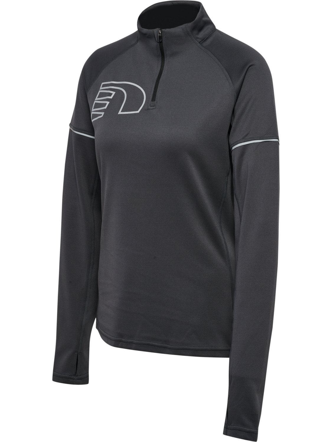 CORE ZIP NECK SHIRT, TITANIUM, packshot