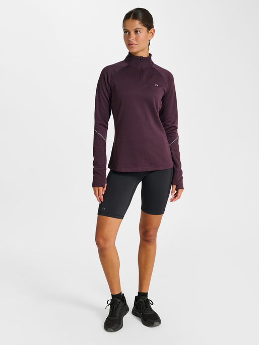 nwlPOWER HALF ZIP MIDLAYER W, PLUM PERFECT, model